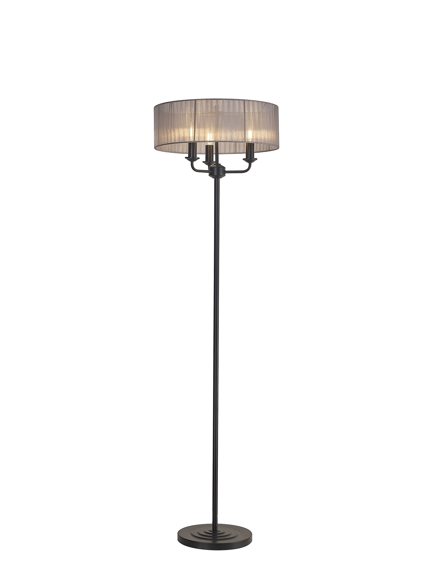 DK1062  Banyan 45cm 3 Light Floor Lamp Matt Black; Grey